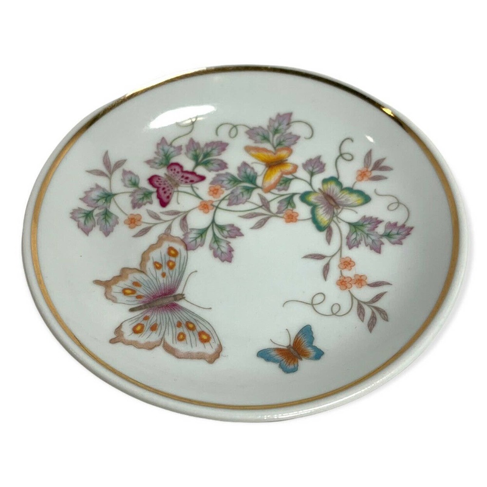 Vintage 1979 Avon Butterfly Fine Porcelain 22K Gold Trim Trinket Ring Dish